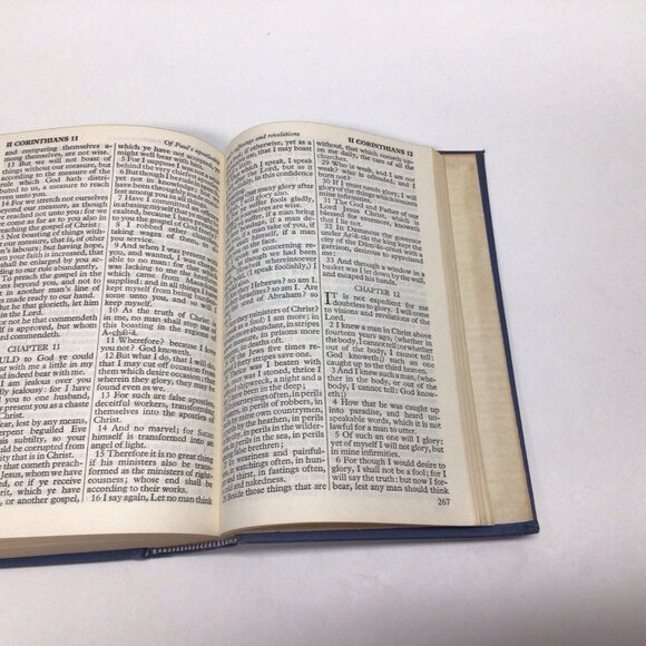 Holy Bible KJV King James Version Oxford Self Pronouncing Topaz Vintage 1950s - Picture 11 of 13